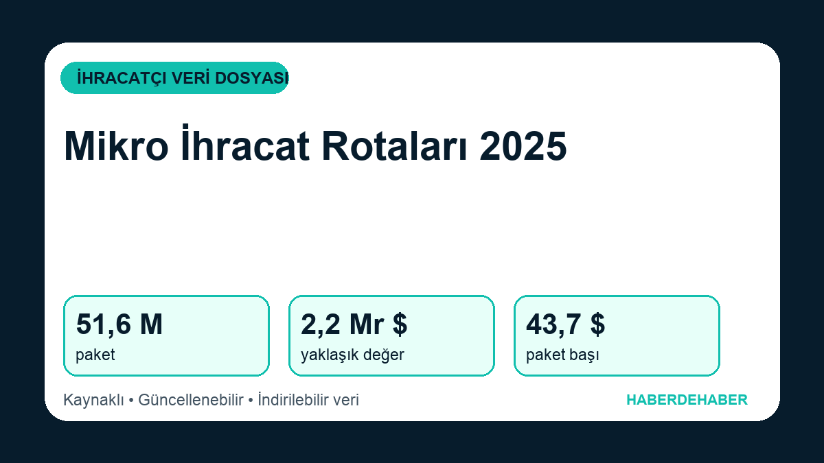 Türkiye'nin Mikro İhracat Rotaları 2025: Paket, Değer ve Taşıma Türleri